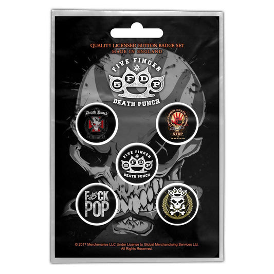 Five Finger Death Punch Button Badge Pack: Logos (Retail Pack)
