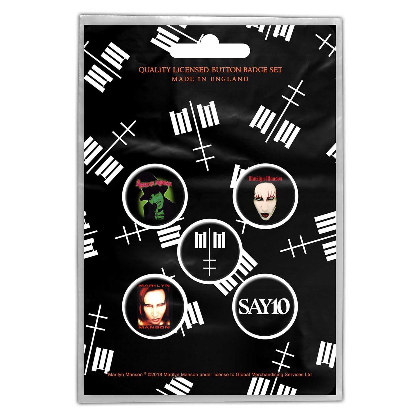 Marilyn Manson Button Badge Pack: Cross Logo (Retail Pack)