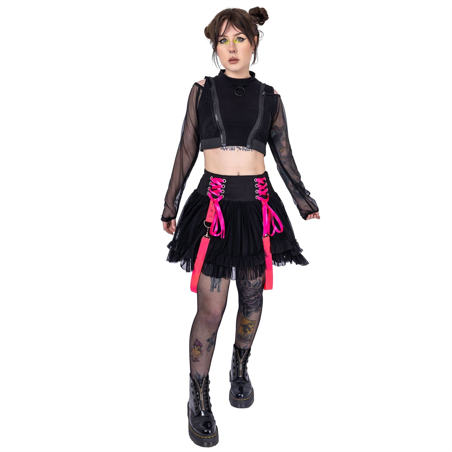 CHAOTIC SKIRT - BLACK/PINK
