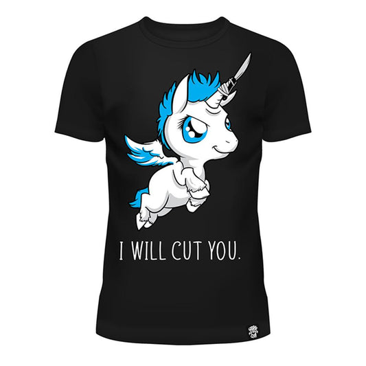 I WILL CUT YOU T SHIRT LADIES BLACK SIZE SMALL