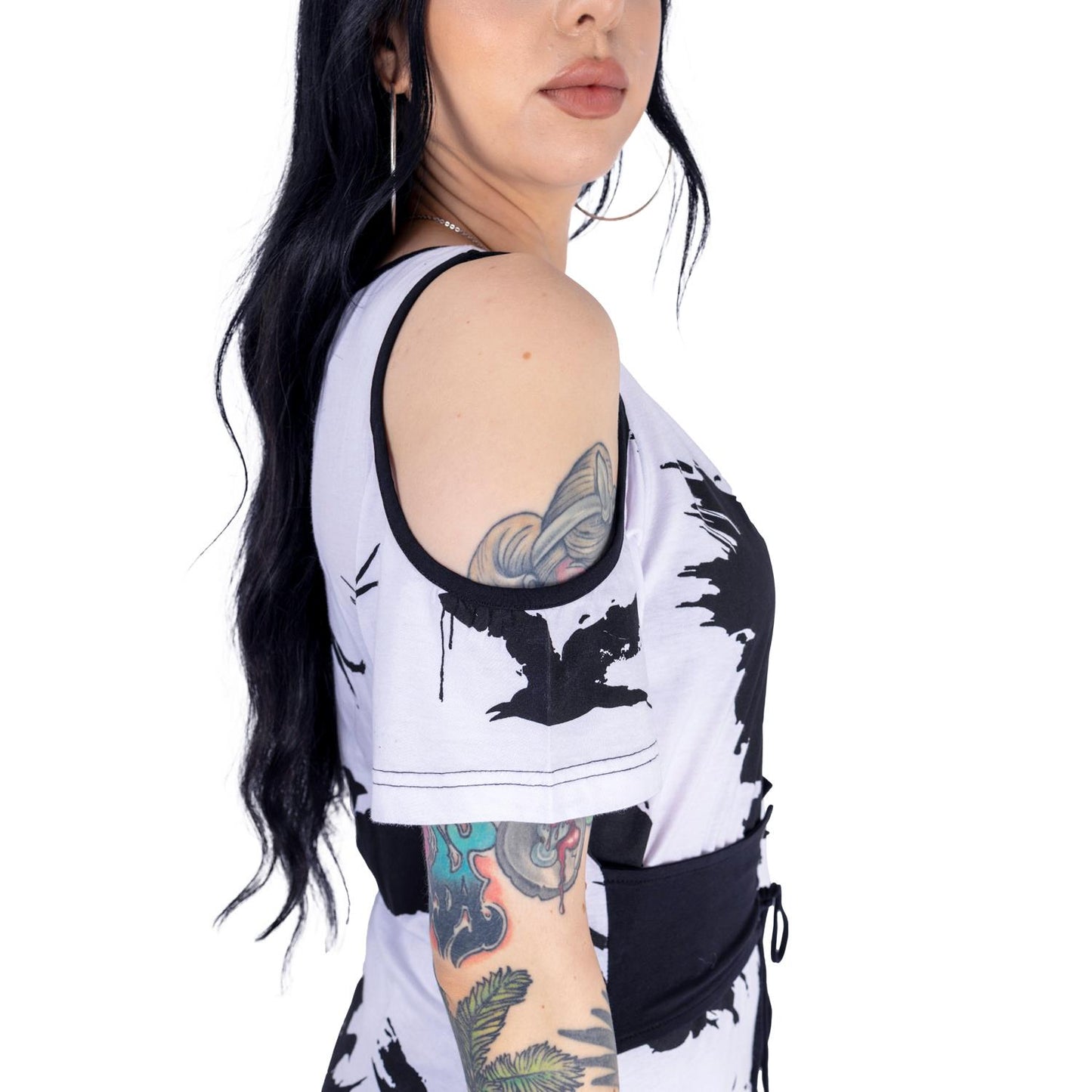 NIGHT OF THE CROW TOP - WHITE/BLACK