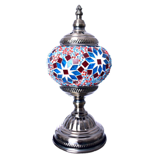 Turkish Mosaic Lamp - Blue / Red (29cm)