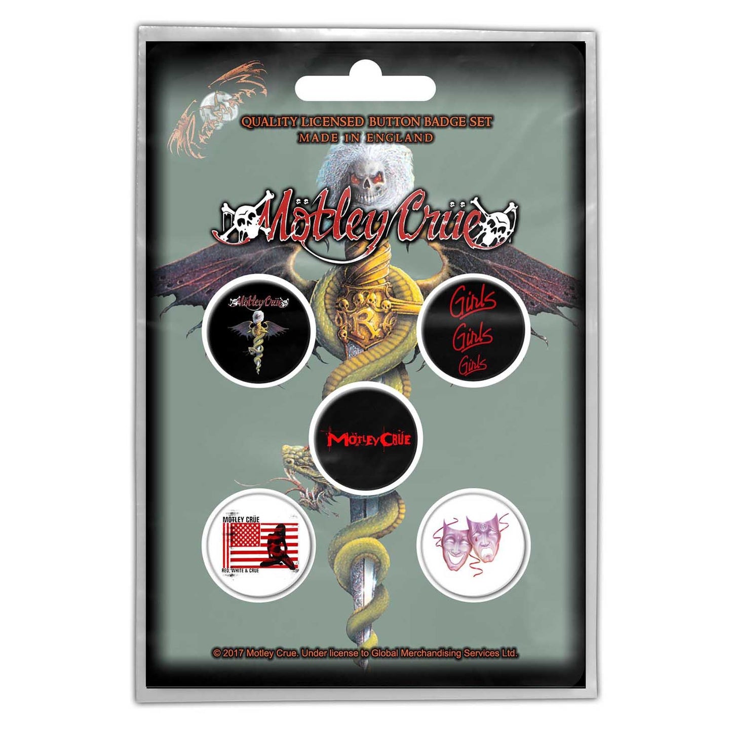 Motley Crue Button Badge Pack: Dr Feelgood (Retail Pack)