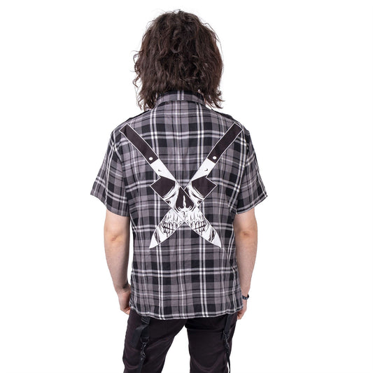 WATCH YOUR BACK SHIRT - GREY CHECK