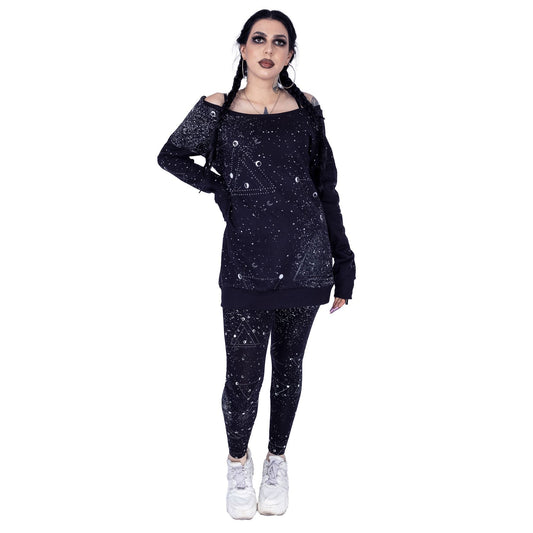 CHEMICAL MOON PHASE TOP - BLACK/WHITE