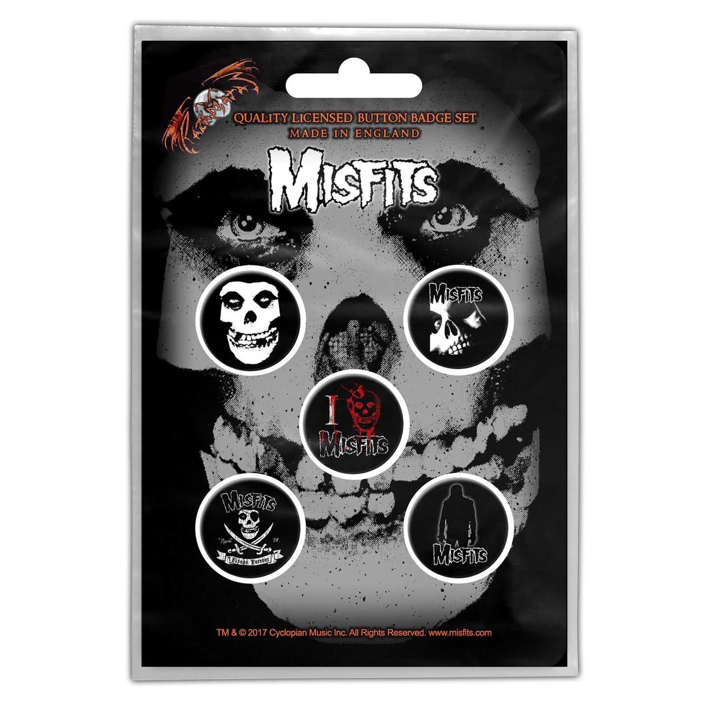 Misfits Button Badge Pack: Skull (Retail Pack)