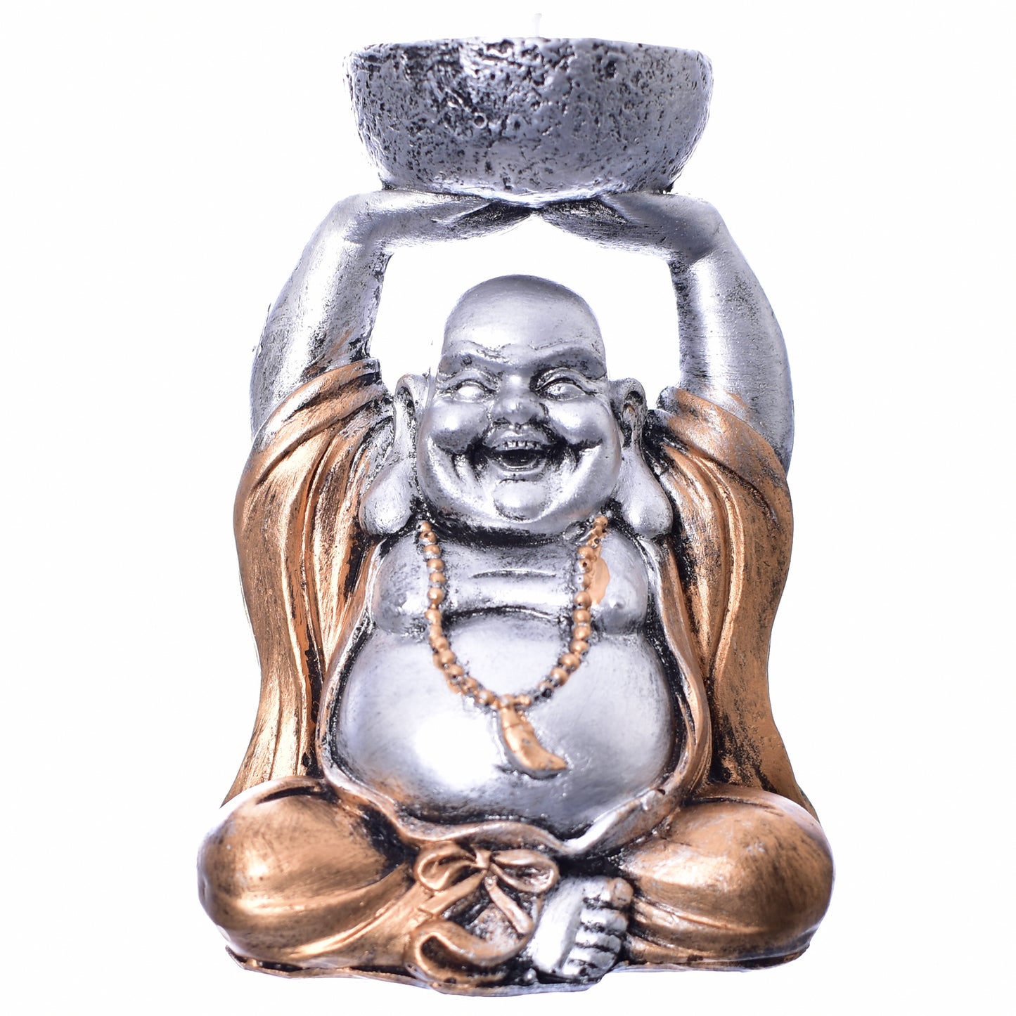 LAUGHING BUDDHA WITH RAISED CANDLE