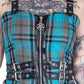 CALLIOPE TOP - TURQUOISE CHECK